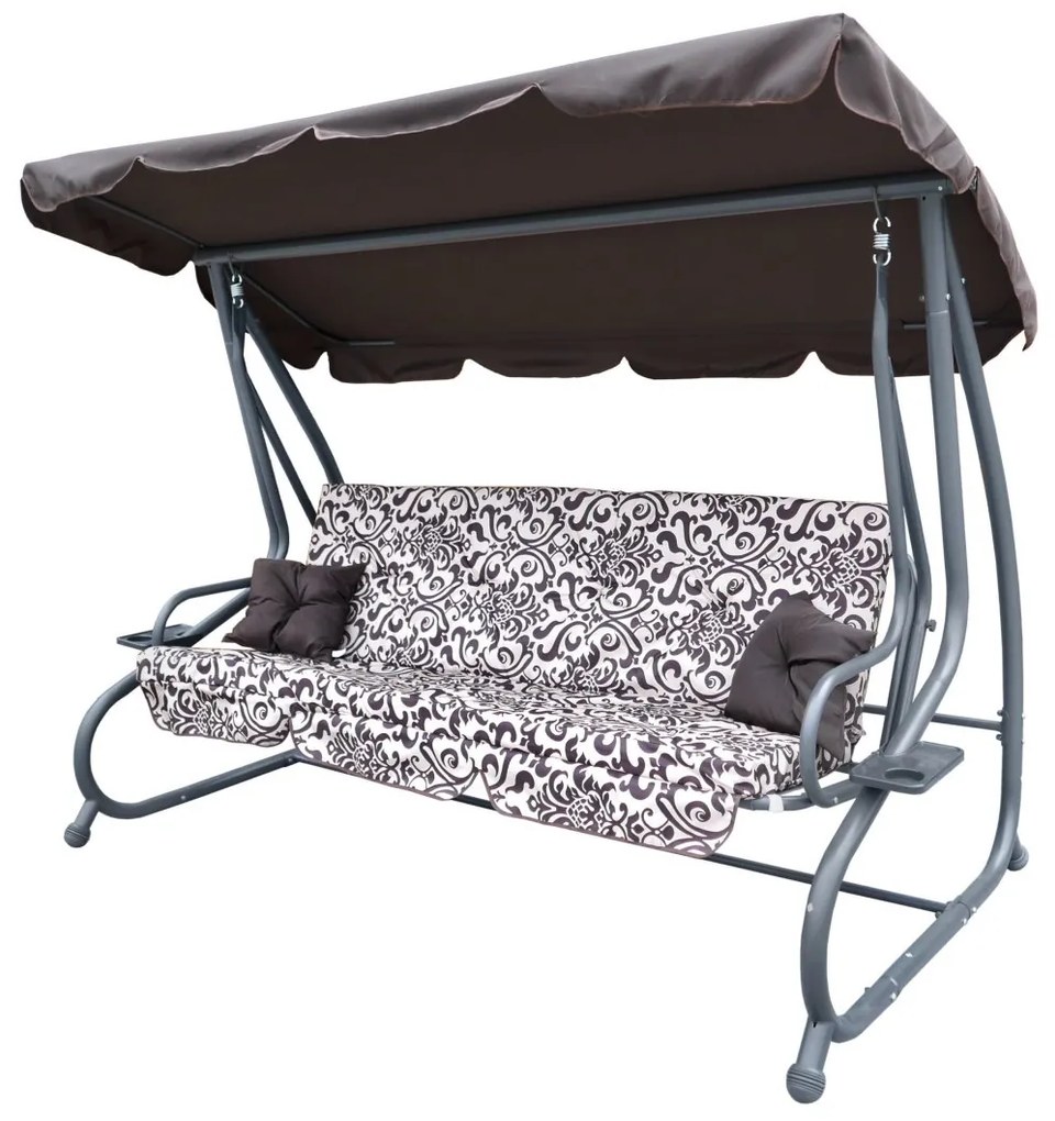 Záhradná hojdačka RAMIZ 8011 - hnedá so vzorom