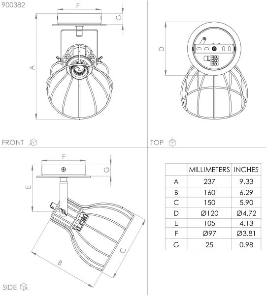 Eglo 900382 - Nástenné bodové svietidlo SAMBATELLO 1xE27/40W/230V
