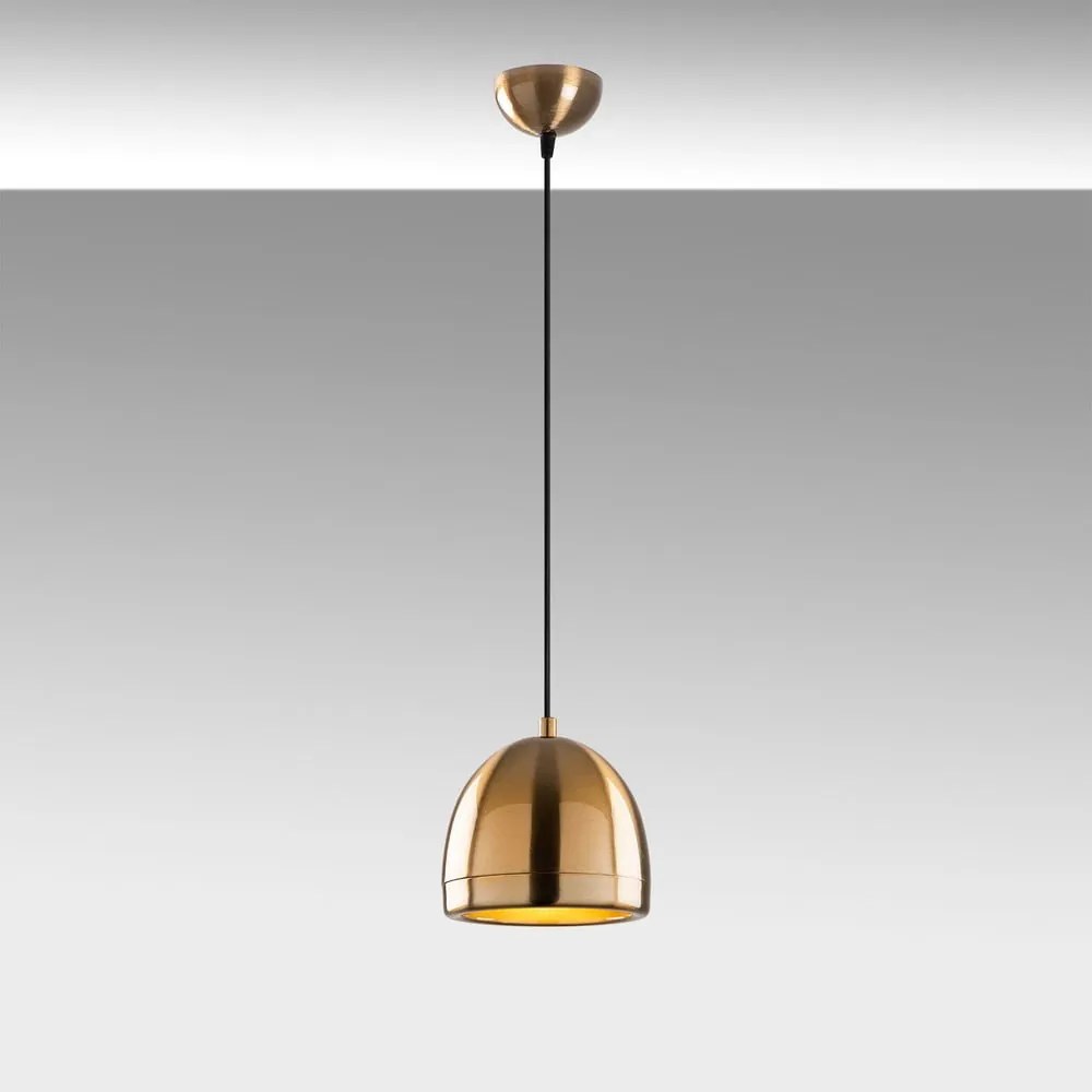 Závesné svietidlo v bronzovej farbe s kovovým tienidlom ø 17 cm Mugo – Opviq lights