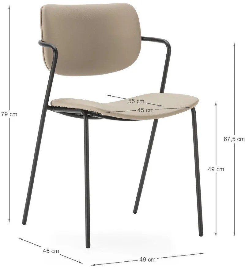 Béžové jedálenské stoličky v súprave 2 ks Maika – Marckeric