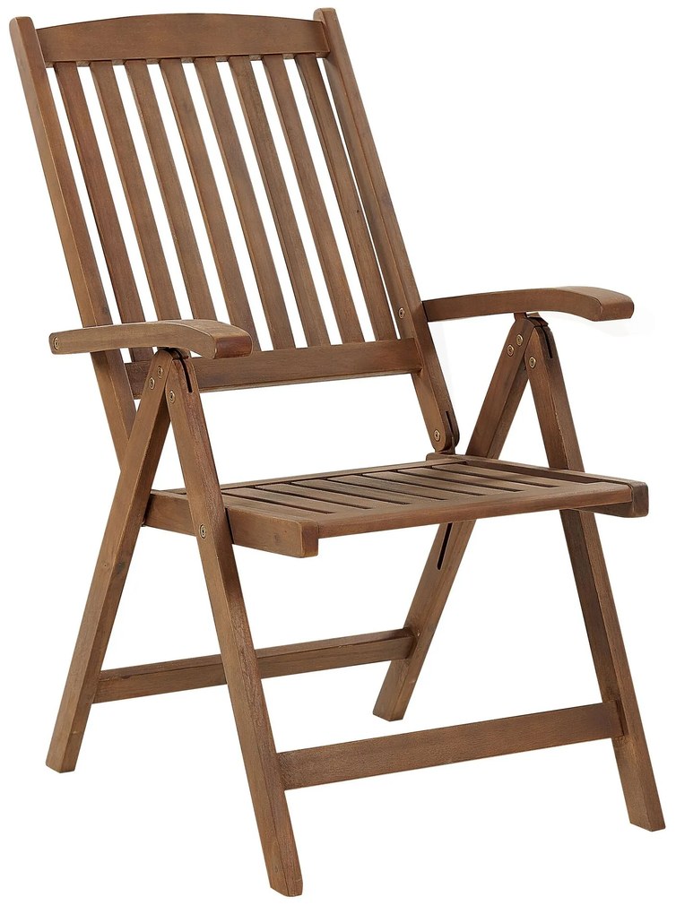 Záhradná skladacia stolička z akáciového dreva tmavé drevo AMANTEA Beliani