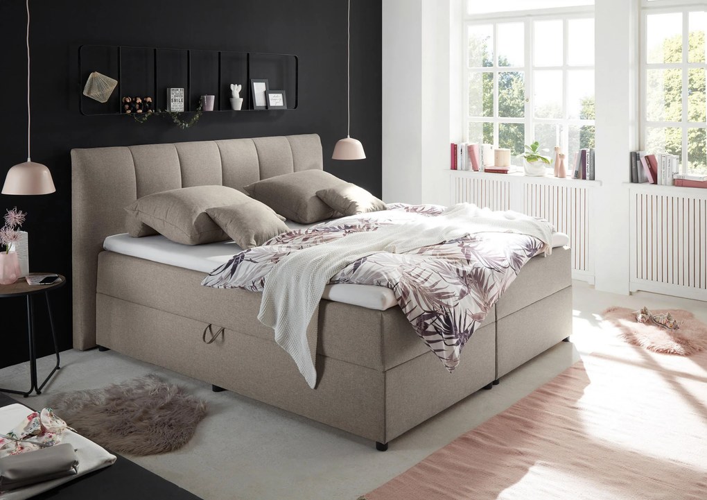 XXXLutz BOXSPRINGOVÁ POSTEĽ, 180/200 cm, bahenná hnedá MID.YOU - Postele - 002220016607