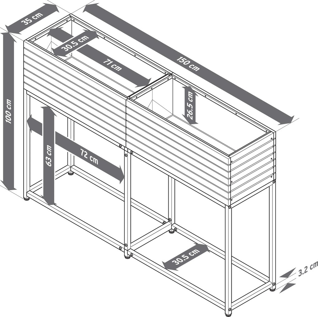 Úzky vyvýšený záhon »Elin«