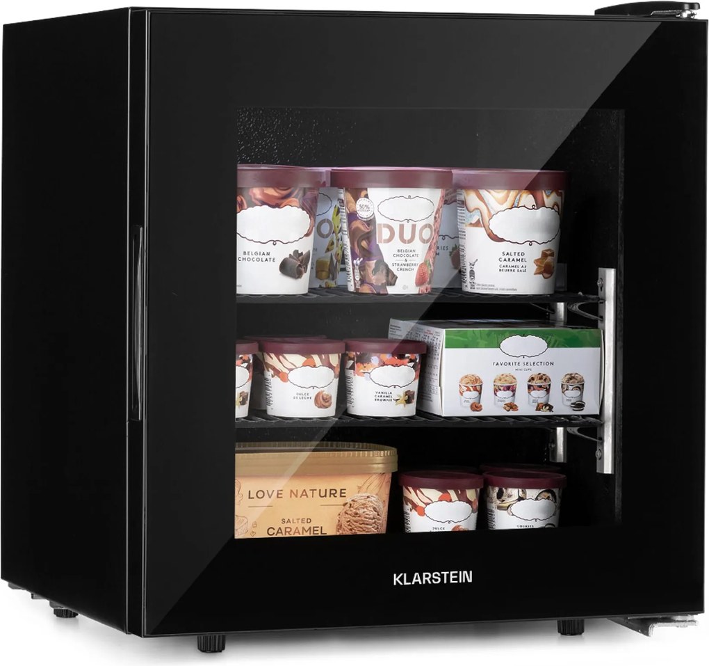 Klarstein IceAge 36, mraznička, 36 l, energet. trieda E, 2 úrovne, termostat, sklenená predná časť
