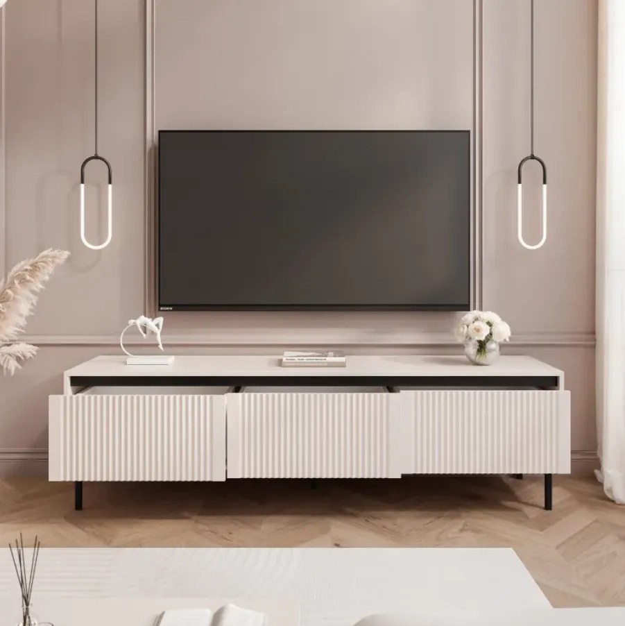 Moderný TV stolík  MADDEN 150 cm béžová