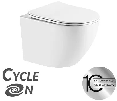 Laveo Desna Cycleon 2.0, závesná WC misa s toaletným sedadlom z duroplastu, Vortex splachovanie, biela lesklá, LAV-VMD_610S