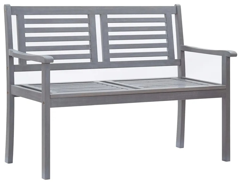 vidaXL 2-miestna záhradná lavička 120 cm, sivá, eukalyptový masív