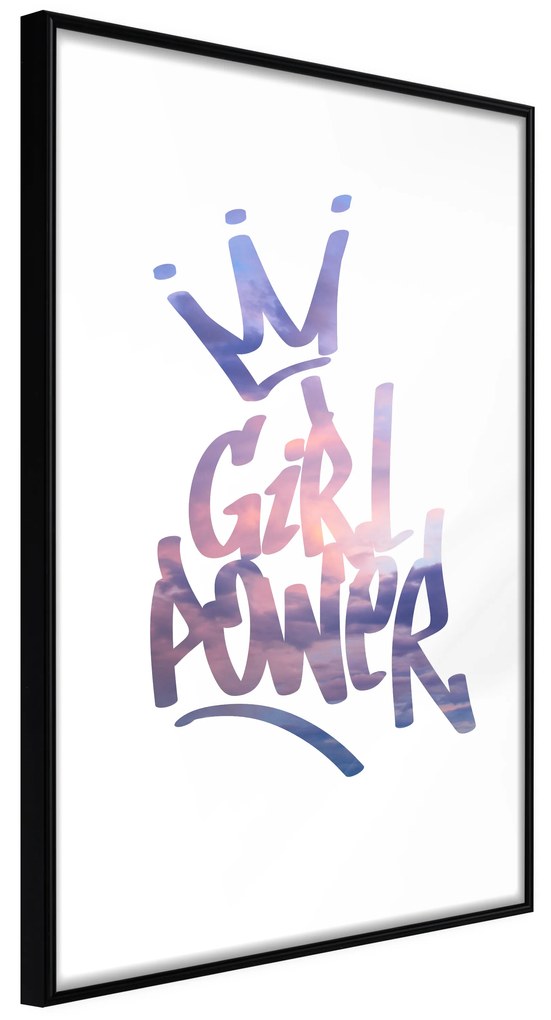 Artgeist Plagát - Girl Power [Poster] Veľkosť: 20x30, Verzia: Čierny rám s passe-partout