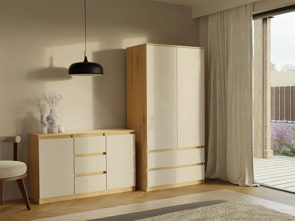 Šatní skříň Malwa SS-90 cm dub artisan/kašmír