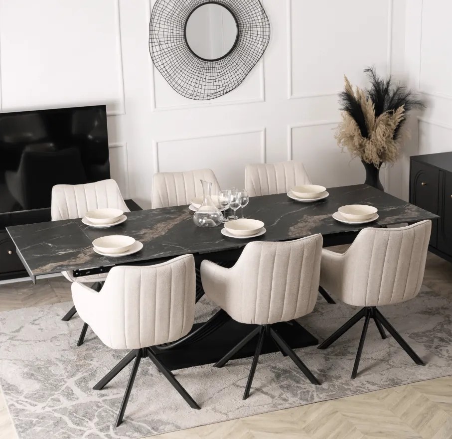 Keramický rozkladací stôl IBIZA 160-240 cm čierny