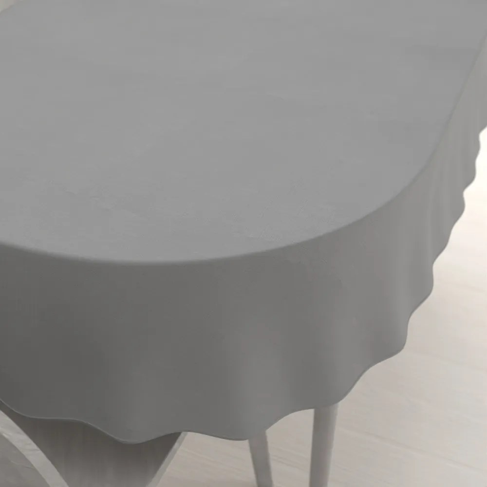 Biante Teflónový oválny obrus - Paris TF-019 Sivý 140x160 cm