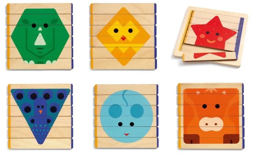 Detské drevené puzzle Djeco Animale
