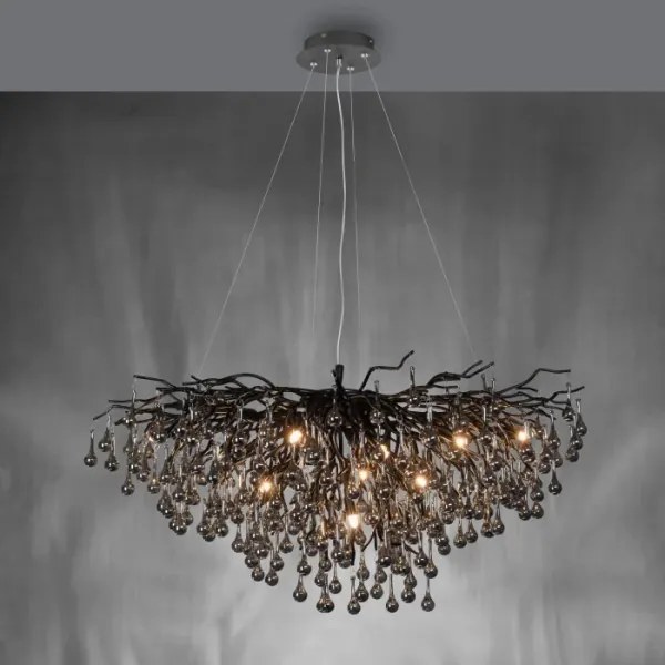 Paul Neuhaus 2192-18 - Závesný luster na lanku ICICLE 10xG9/40W/230V 50x100 cm čierna