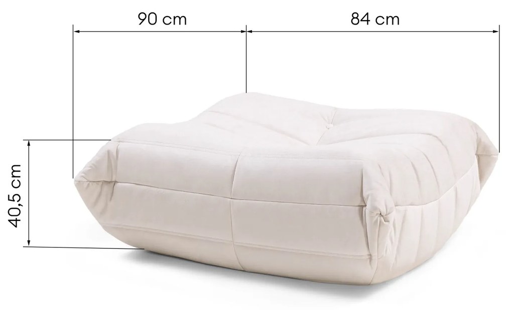 Čalouněný taburet Fugi světle béžový