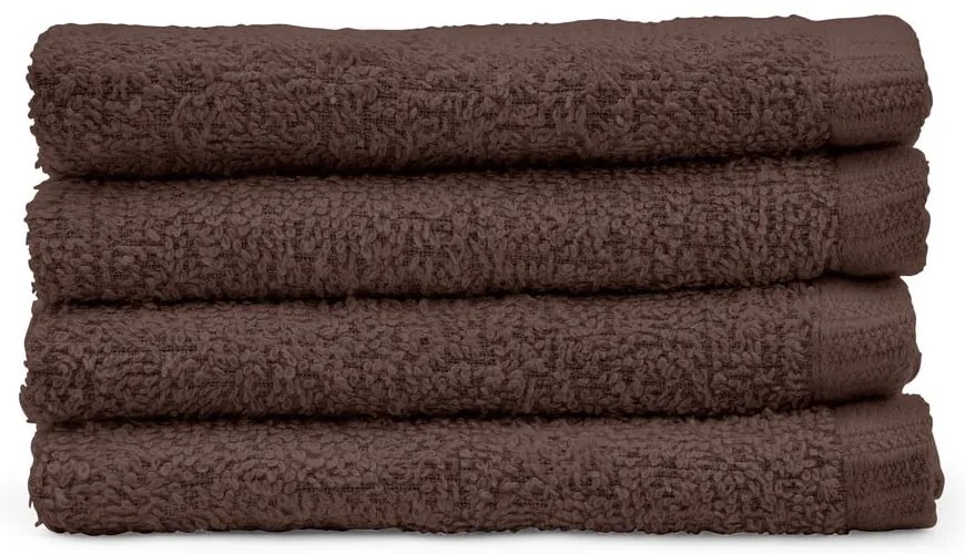 Hnedé rýchloschnúce bavlnené uteráky v súprave 4 ks 30x30 cm Quick Dry – Catherine Lansfield