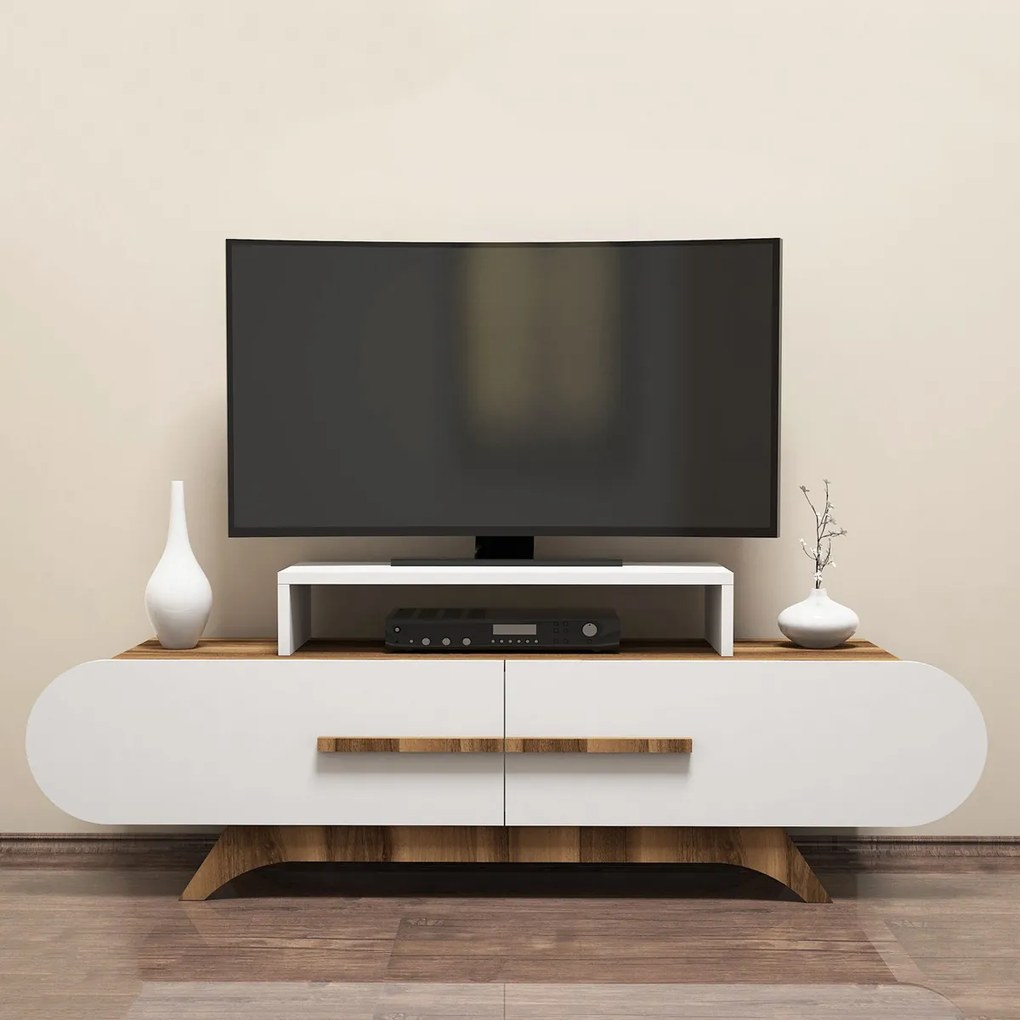 TV stolík Rose Walnut White