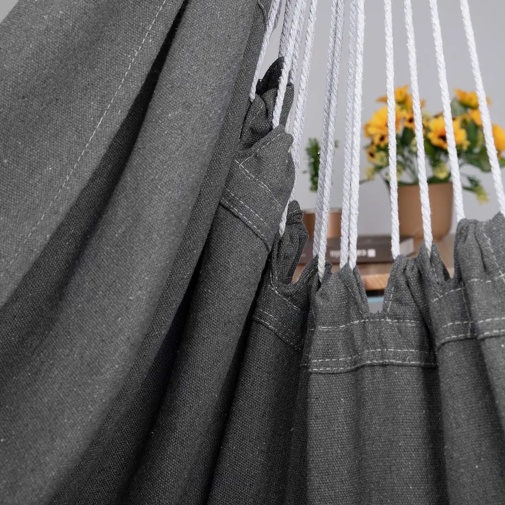 Závesné kreslo MANDY 170x100x150 cm, tmavosivé Detex