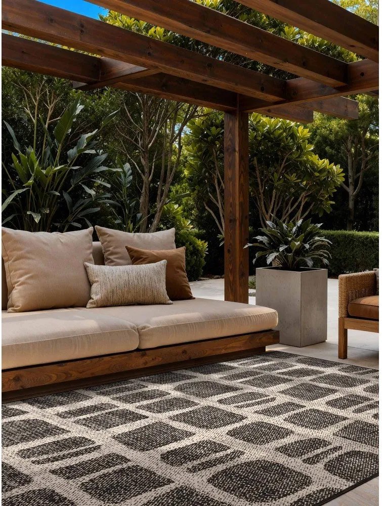 Čierny/krémovobiely vnútorný a vonkajší koberec 160x230 cm Haringey Ruskin – Ted Baker