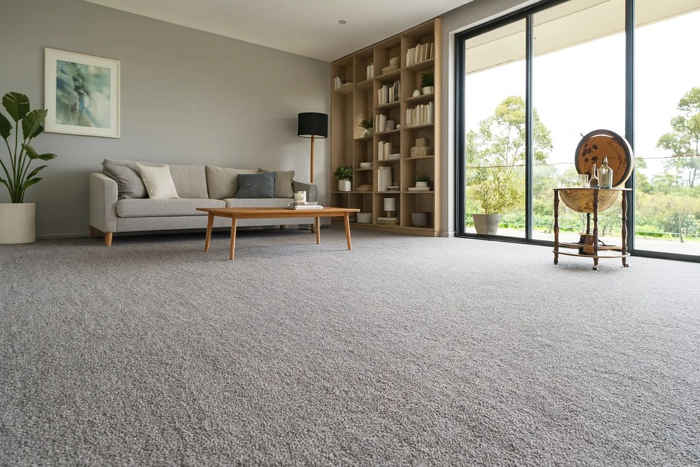 Spoltex, Koberec metráž Leon 39144 Šedý, na mieru, šíře 4m, šedá, filc, chodba / predsieň