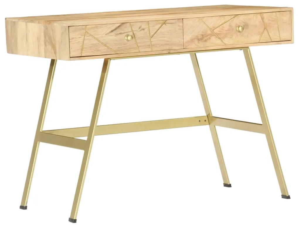 vidaXL Písací stôl so zásuvkami 100x55x75 cm masívne mangovníkové drevo