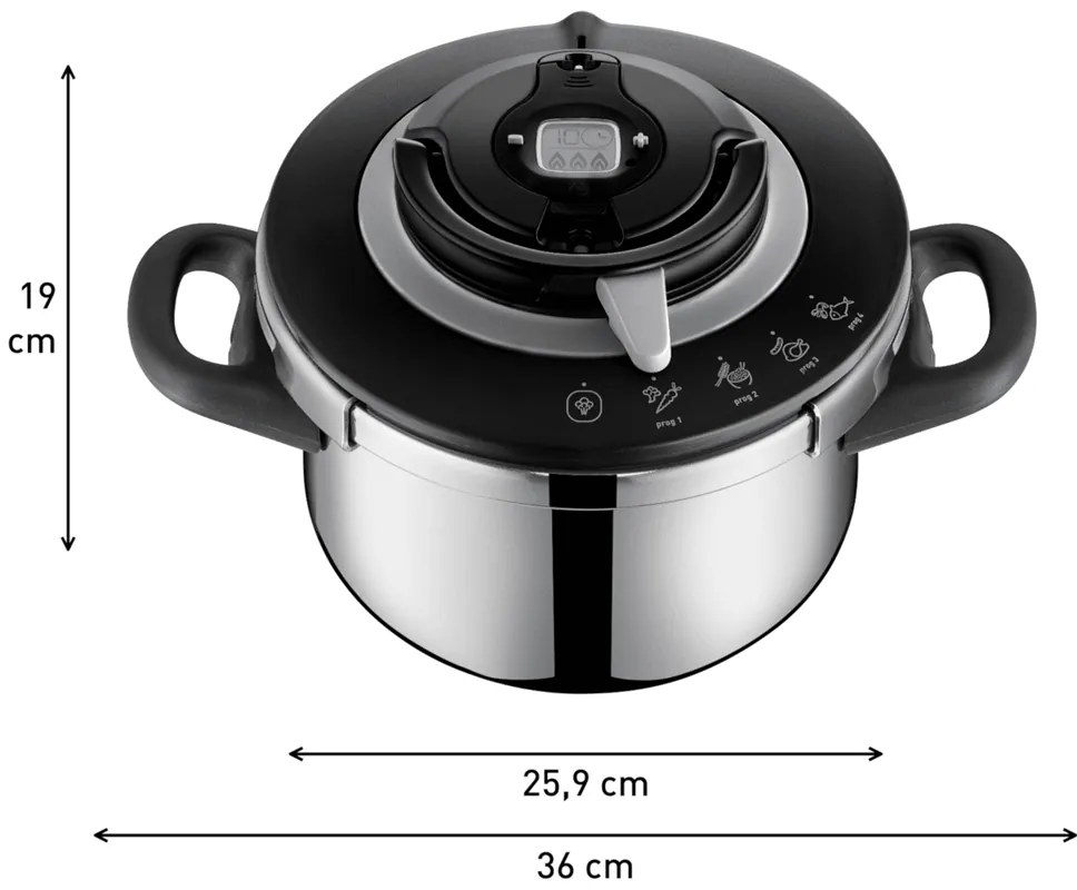 Sada tlakových hrncov Tefal Clipso+ CHEF 6 a 4,5 l P4552030 Nerezový/Čierny
