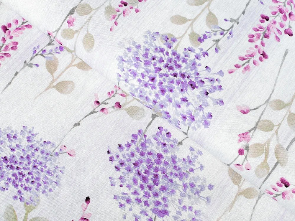 Biante Dekoračná obliečka na vankúš Leona LN-090 Fialové a ružové kvety 50 x 60 cm