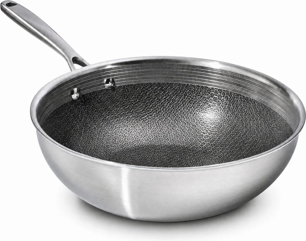 Elmich Odolná nerezová Wok panvica Hybrid s hybridným povrchom Ø 28 cm