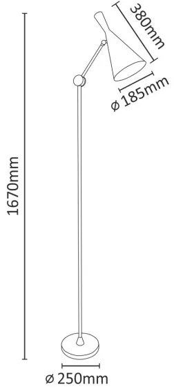 Stojacia lampa MODERN 1xE27/20W/230V čierna