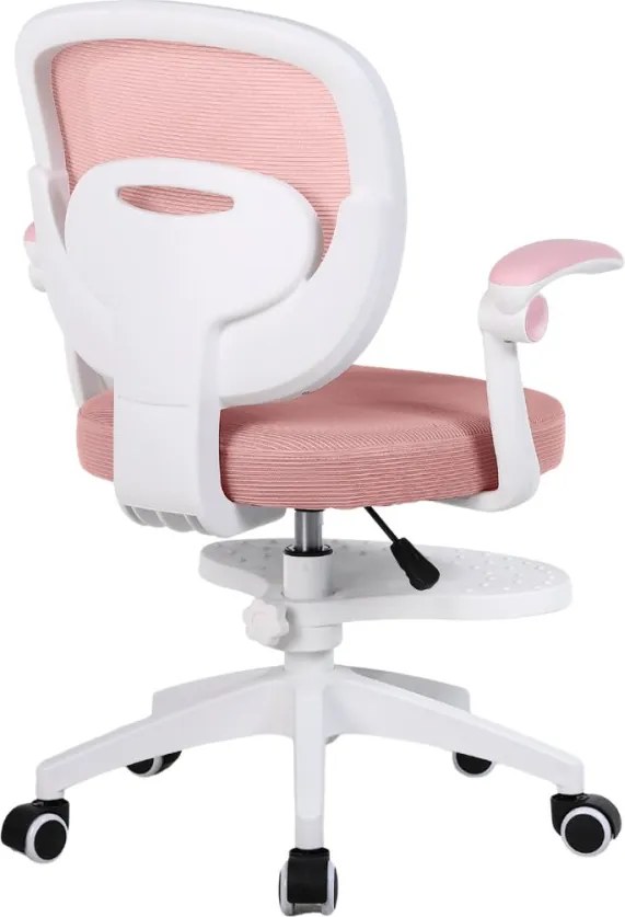 Detská otočná stolička Neoseat JUNI 008 s podnožou — látka, ružová