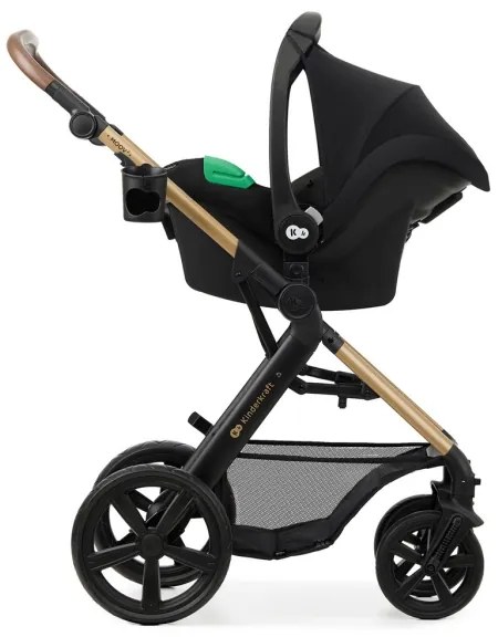 KINDERKRAFT - Kombinovaný kočík 3v1 MOOV 2 Pure black + autosedačka MINK PRO