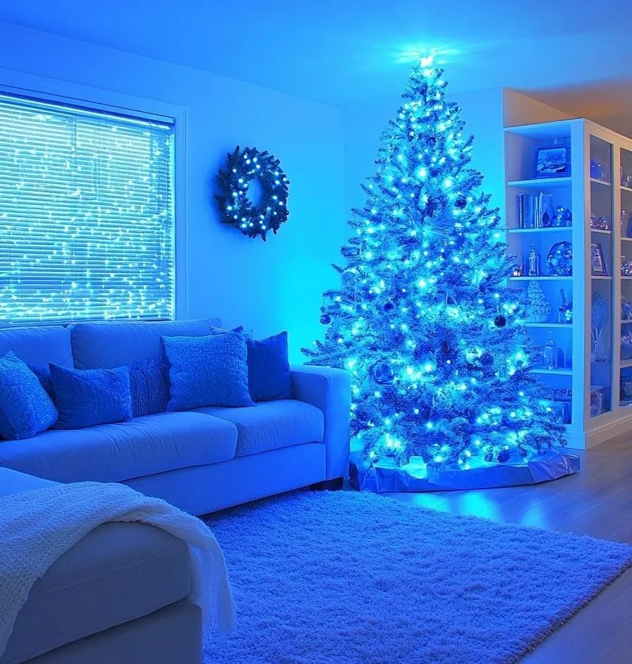 Vianočné svetielka vnútorné modré 500 LED