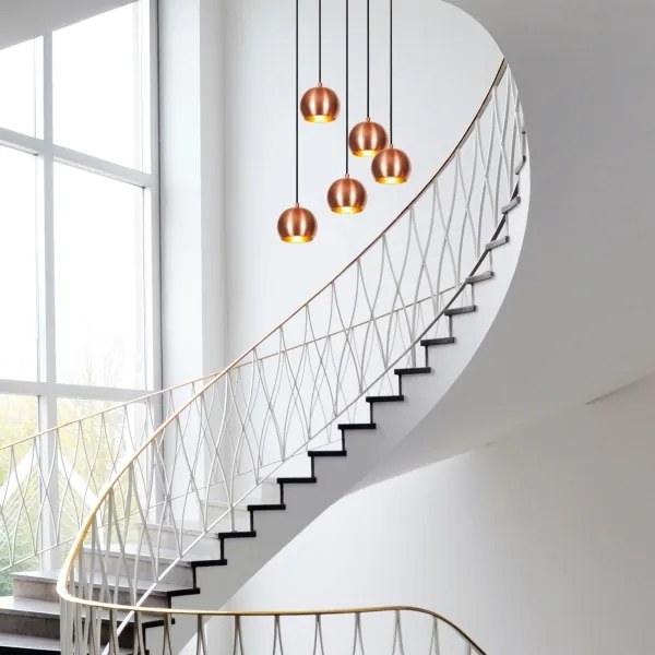 Luster na lanku SIVANI 5xE27/40W/230V medená