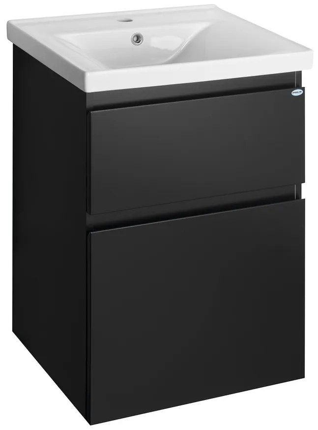 Aqualine Aqualine, ALTAIR umyvadlová skrinka 52x72,5x45 cm, čierna matná, AI655