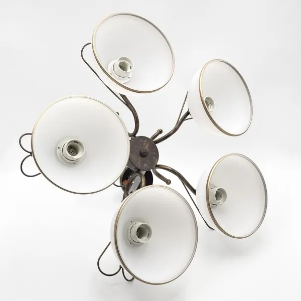 Luster na reťazi COBRA 5xE27/60W/230V bronz/patina