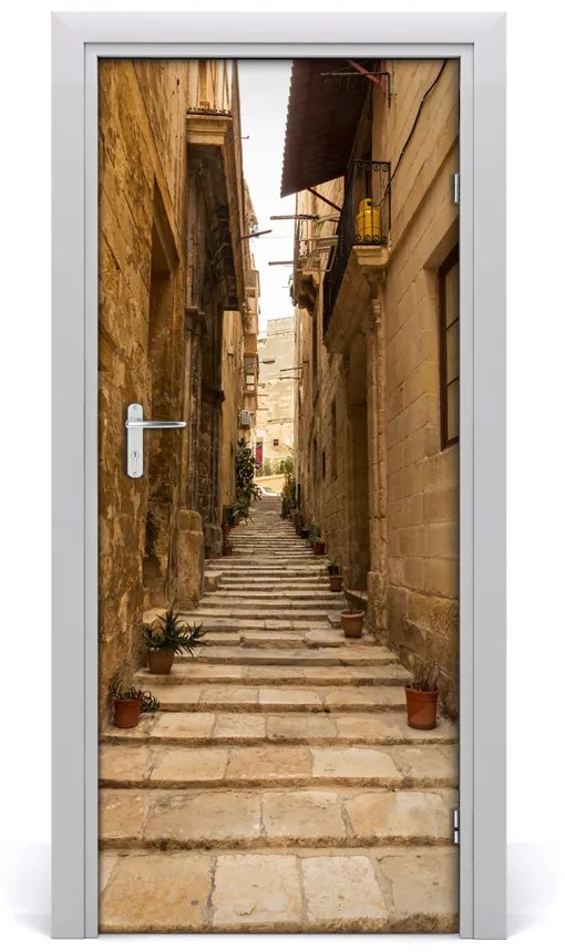 Fototapeta samolepiace dvere Malta uličky 75x205 cm