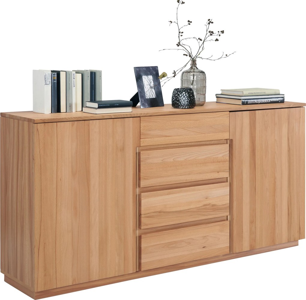 XXXLutz ŠIROKÁ KOMODA, jadrový buk, farba buka, 180/89,2/41 cm Linea Natura - Komody - 002730000406