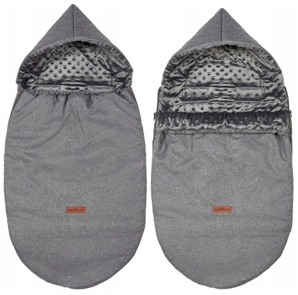 BabyMAM Prechodný fusak na jar/jeseň Minky 90 cm Farba: tmavosivá