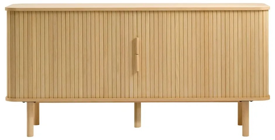 Nízka komoda v dekore duba s posuvnými dverami v prírodnej farbe 76x160 cm Cavo – Unique Furniture