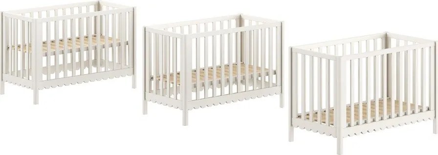 Béžová postieľka z borovicového dreva s nastaviteľnou výškou 60x120 cm Swingo – Vipack