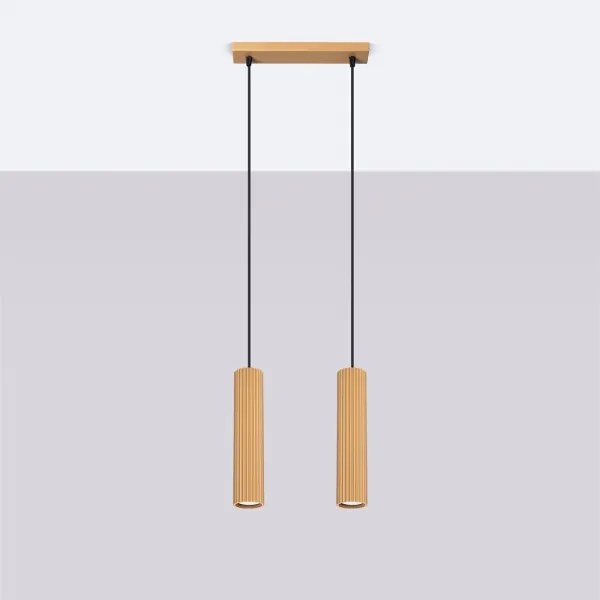 Sollux SL.1555 - Luster na lanku KARBON 2xGU10/10W/230V zlatá