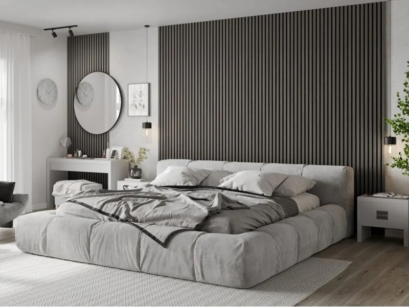 Mexen Lam-B, akustické stenové lamely 275 × 30 cm, HDF doska 4 mm, technická dyha, dub striebristý, S100-275307-3015-007