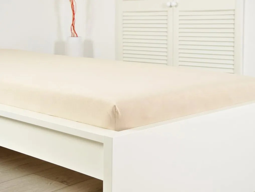 Jersey plachta do detskej postieľky EXCLUSIVE 70x140 cm krémová