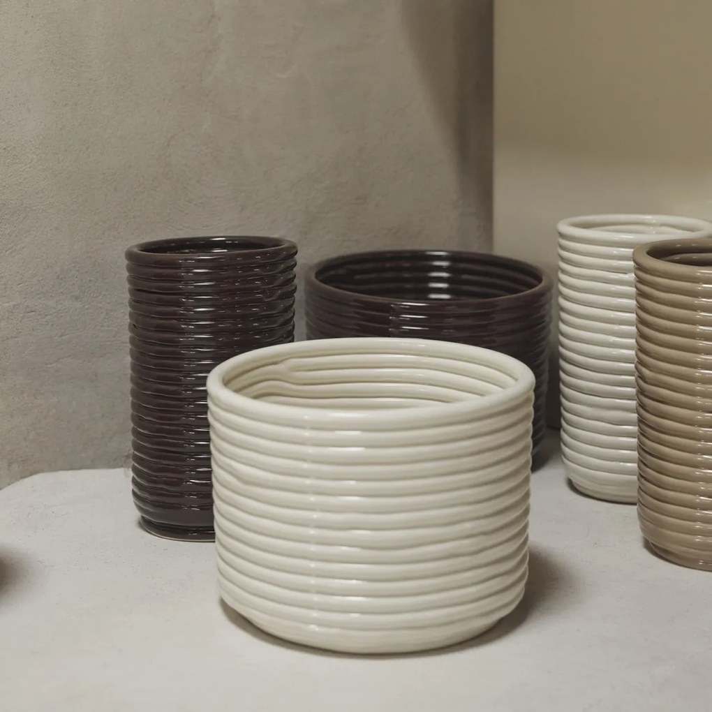 Ferm Living Obal na kvetináč Corduroy Off White