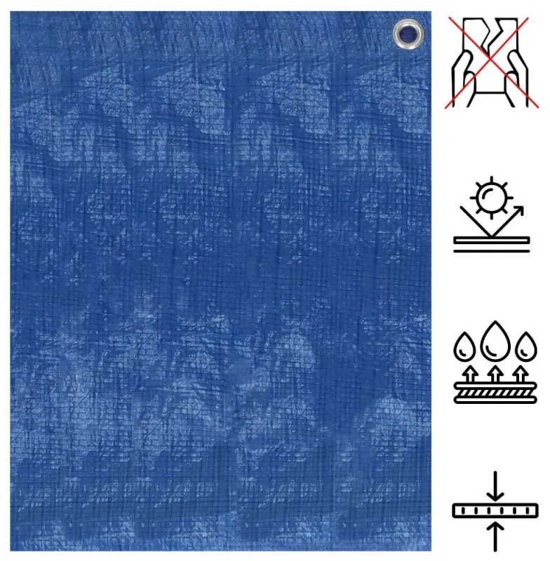 SPRINGOS Krycia plachta s okami 4x6 m, 60g PE, modrá SPRINGOS PROTECT