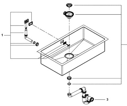 GROHE 31580SD1 - Kuchynský drez K700 864 × 464 mm nerezová oceľ