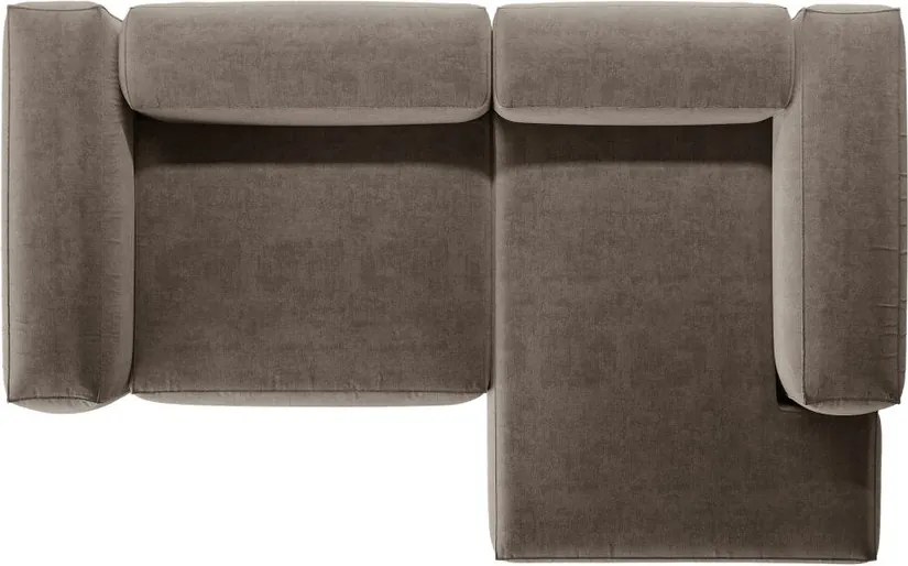 Hnedá rohová pohovka (pravý roh/s leňoškou) Bergamo – Cosmopolitan Design