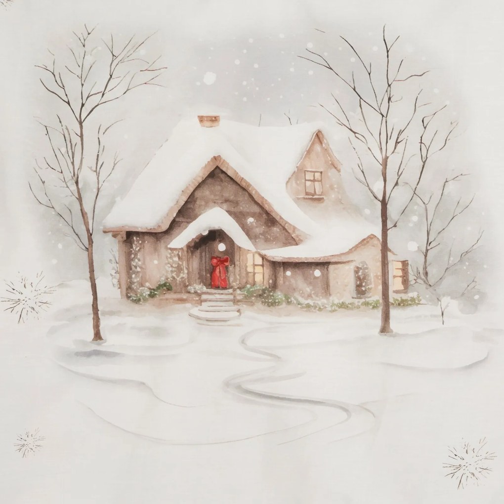 VIANOČNÉ SATÉNOVÉ OBLIEČKY JOYFULL 140X200 CM, 1 KS 70X80 CM VZOROVANÉ