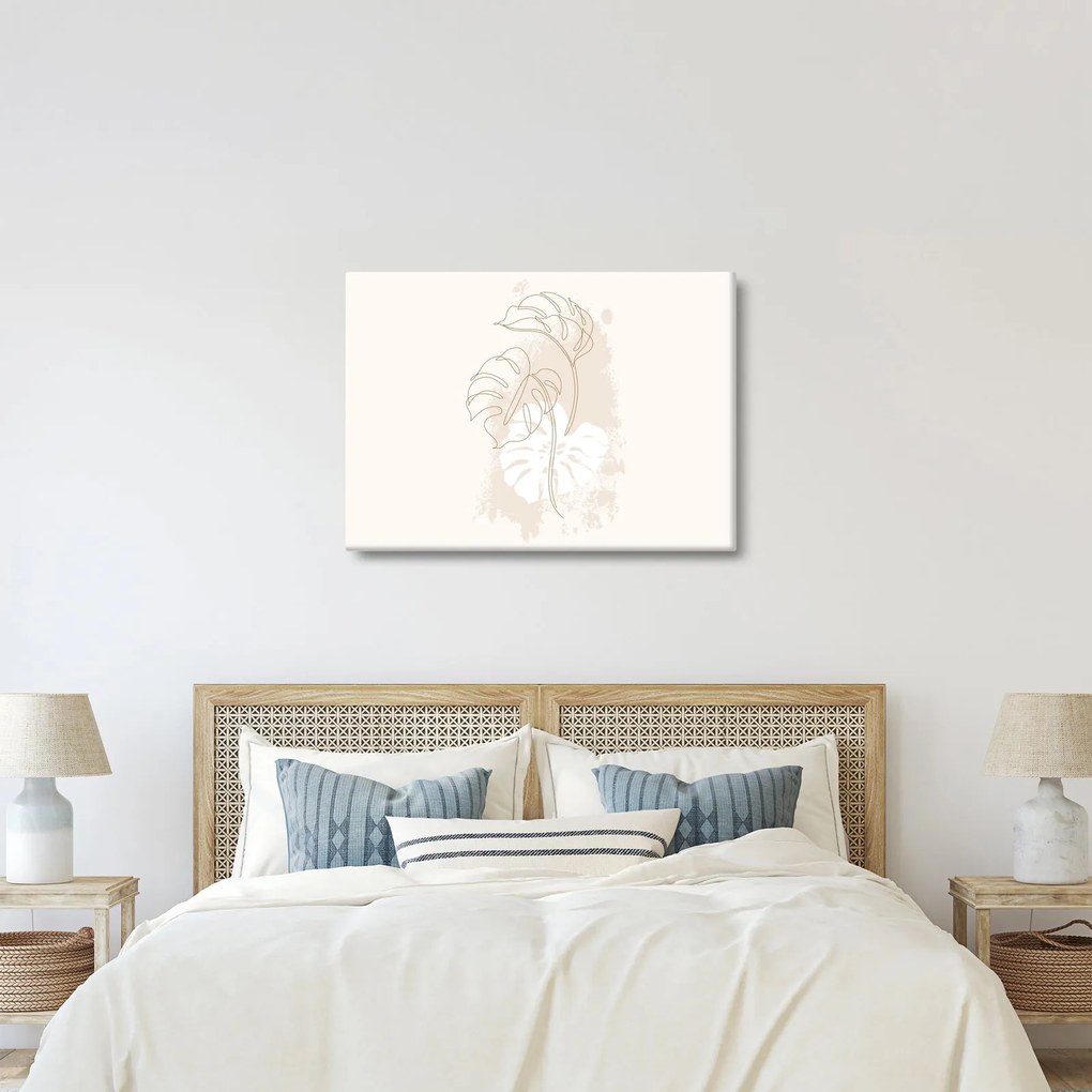 Obraz - Line art monstera N⁰1 (70x50 cm)