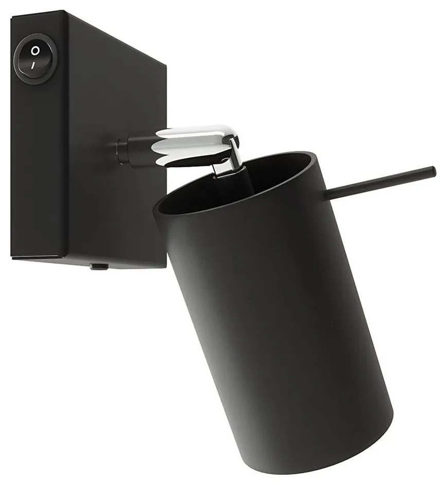 Sollux SL.1049 - Nástenné bodové svietidlo RING 1xGU10/10W/230V čierna