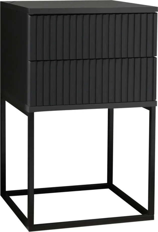 Nočný stolík s 2 zásuvkami Marle, grafitový